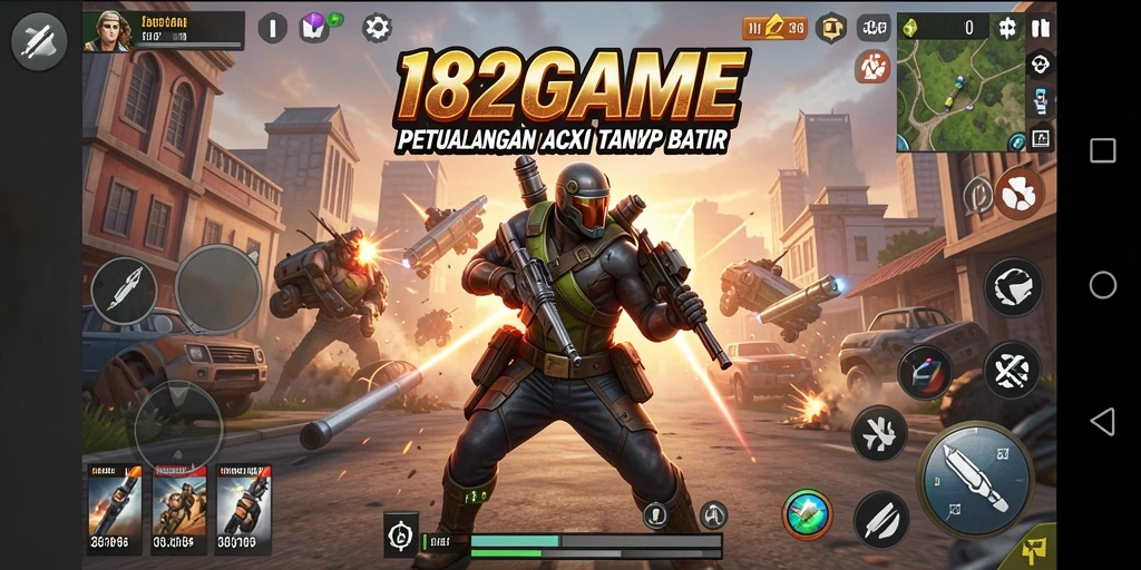 Tampilan mendebarkan gameplay aksi seru di 182GAME.