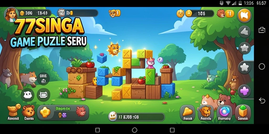 Screenshot gameplay 77SINGA menampilkan tantangan puzzle yang menarik.