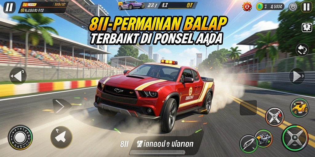 Screenshot utama 8II menampilkan aksi balap yang mendebarkan.