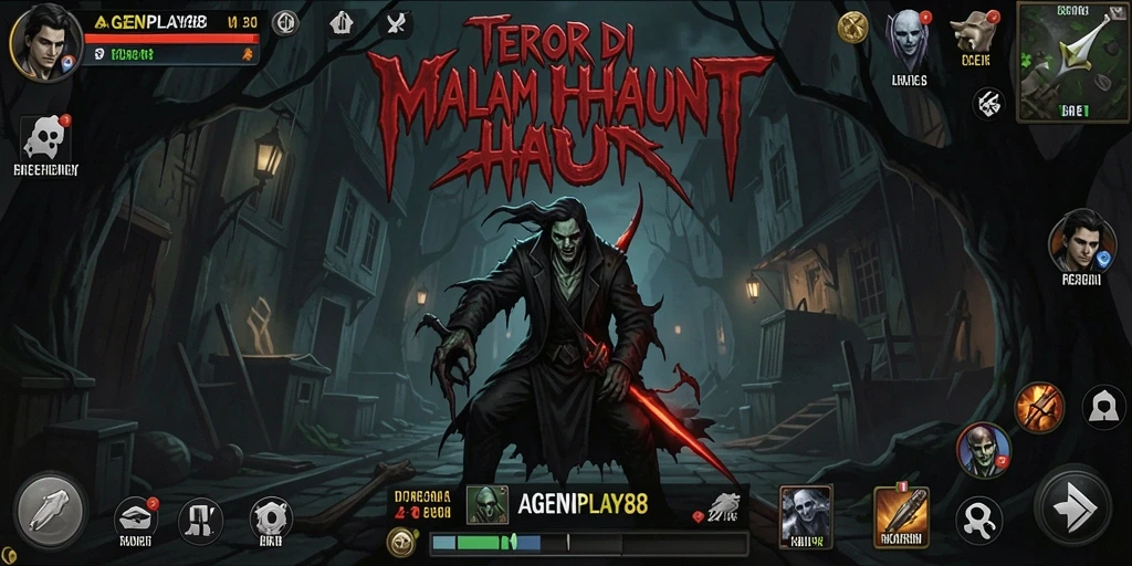 Gameplay AGENPLAY88 menampilkan ketegangan dan atmosfer menyeramkan.