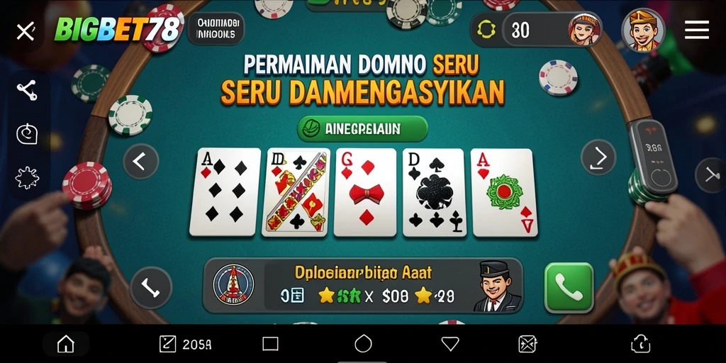 Screenshot gameplay Domino yang menarik di BIGBET78.