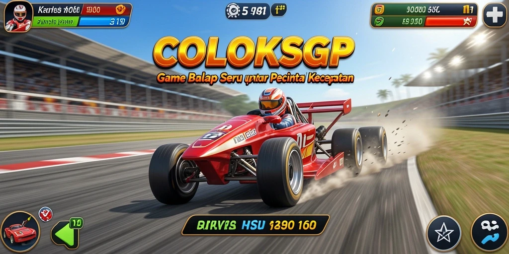 Tampilan gameplay COLOKSGP yang memukau dan aksi balap yang intens.