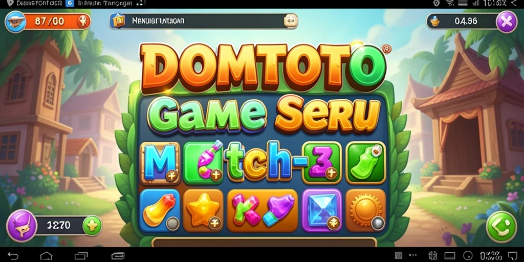Tangkapan layar gameplay DOMTOTO yang menunjukkan keseruan mencocokkan bola berwarna.