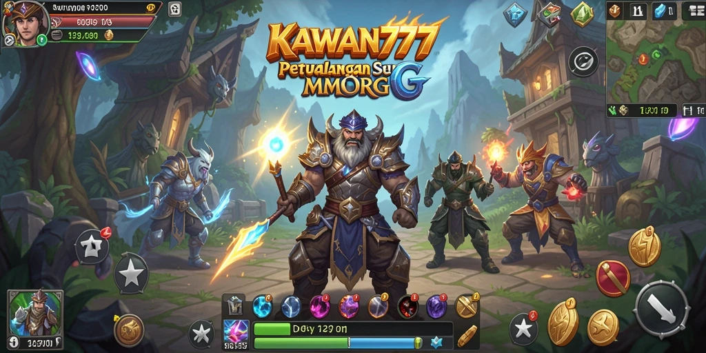 Tangkapan layar gameplay KAWAN777 dengan aksi bertempur yang seru.