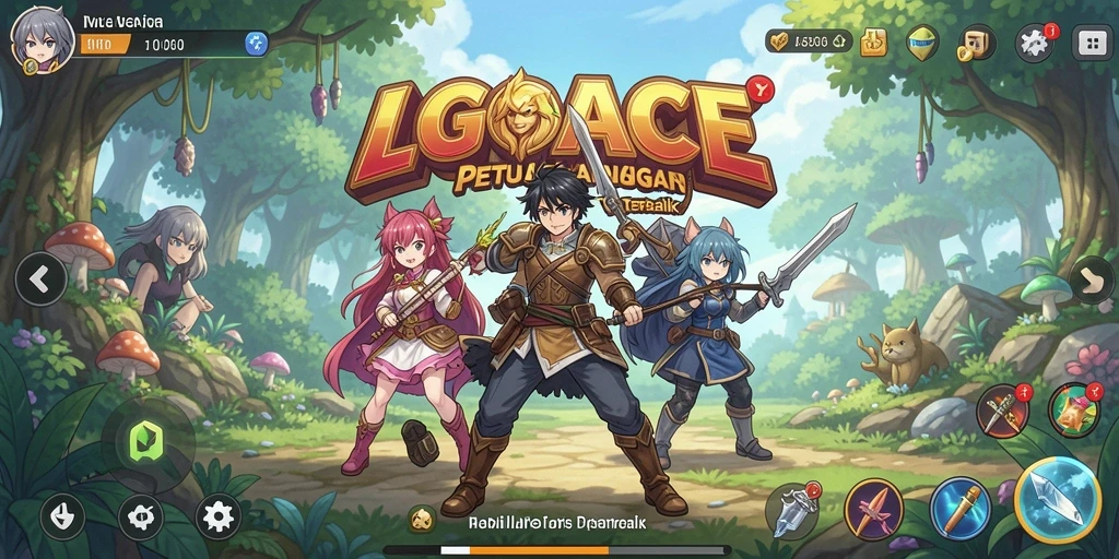 Tampilan gameplay seru dari LGOACE dengan karakter anime yang beraksi.