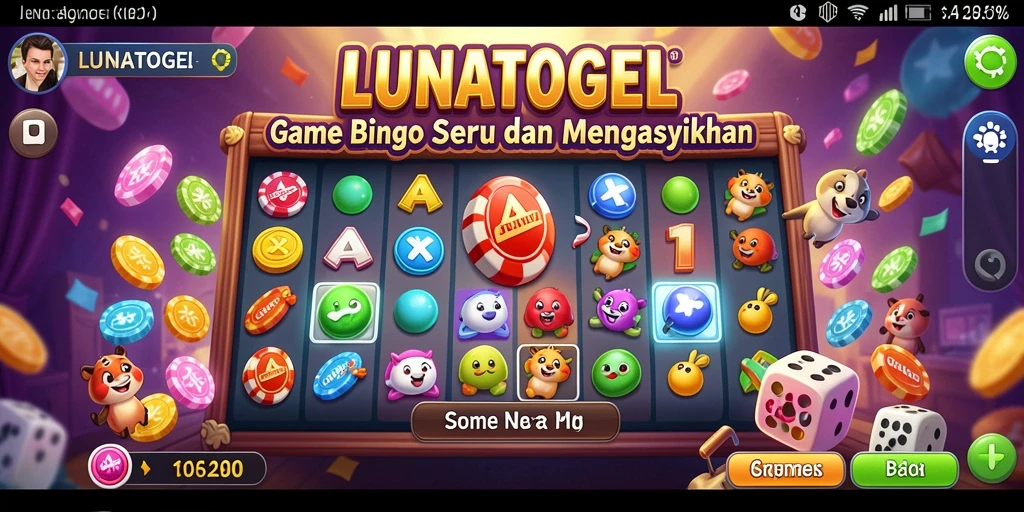 Tampilan utama gameplay Bingo yang seru di LUNATOGEL.