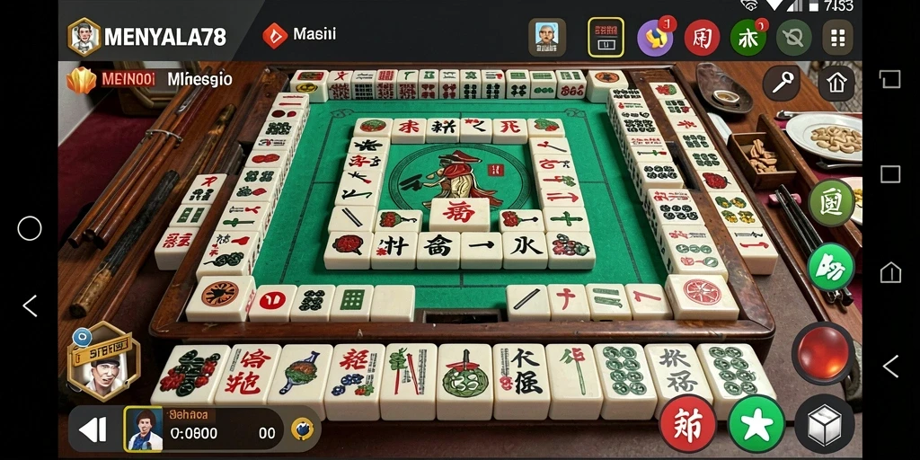 Tangkapan layar MENYALA78 menunjukkan gameplay Mahjong yang menantang.
