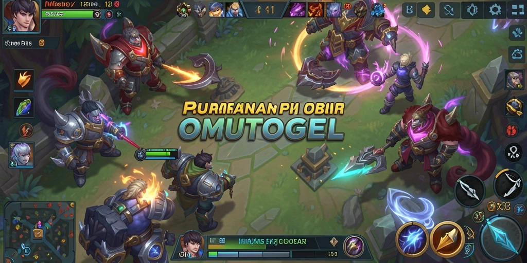 Screenshot gameplay OMUTOGEL yang menampilkan aksi seru di arena MOBA.