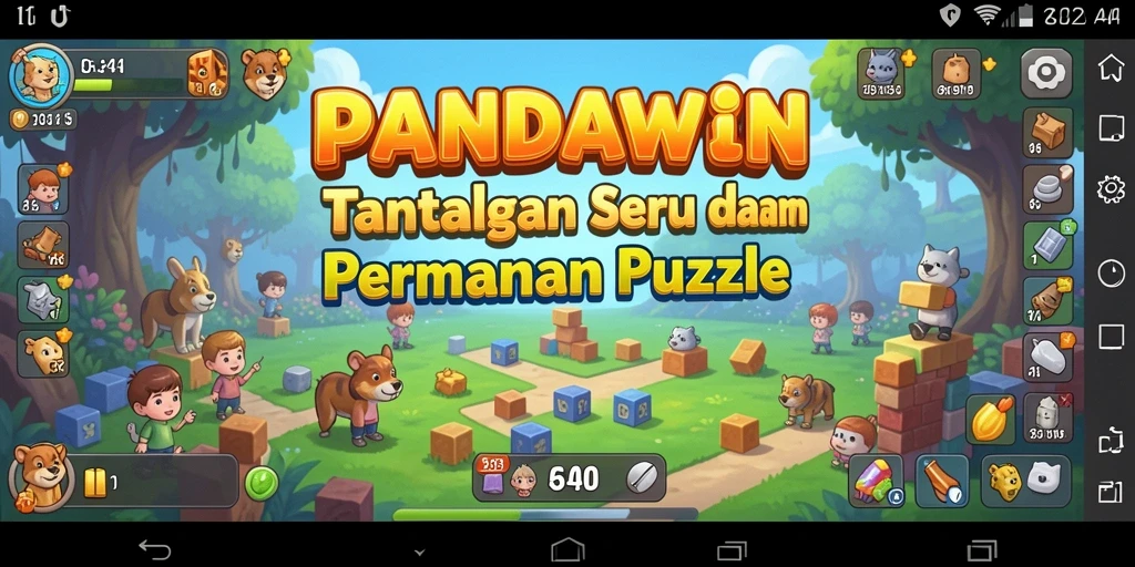 Tampilan gameplay seru dari PANDAWIN yang penuh tantangan puzzle.