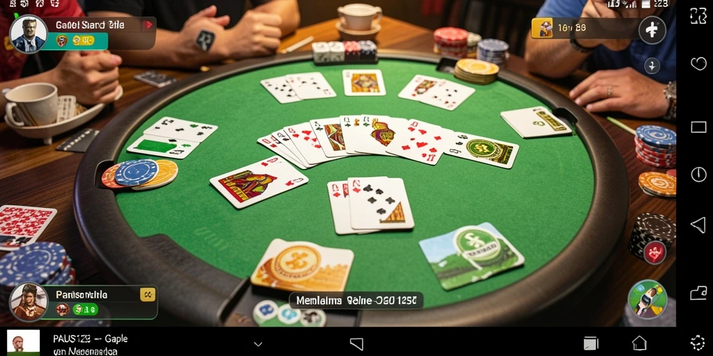 Tampilan gameplay seru dan interaktif PAUS123 dalam permainan Gaple.