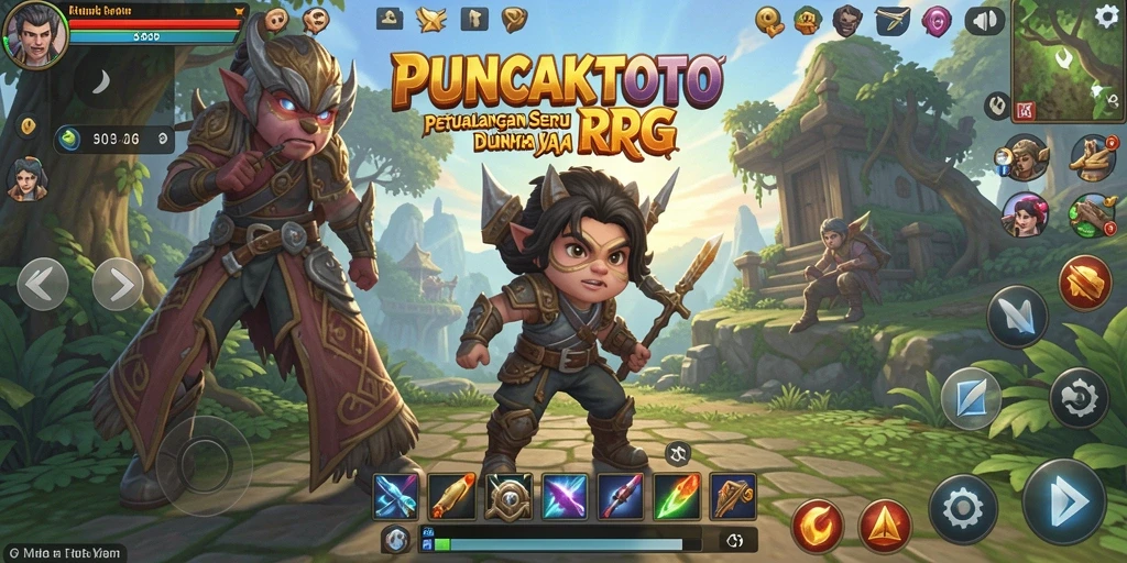 Screenshot utama PUNCAKTOTO menampilkan aksi seru dalam gameplay RPG.