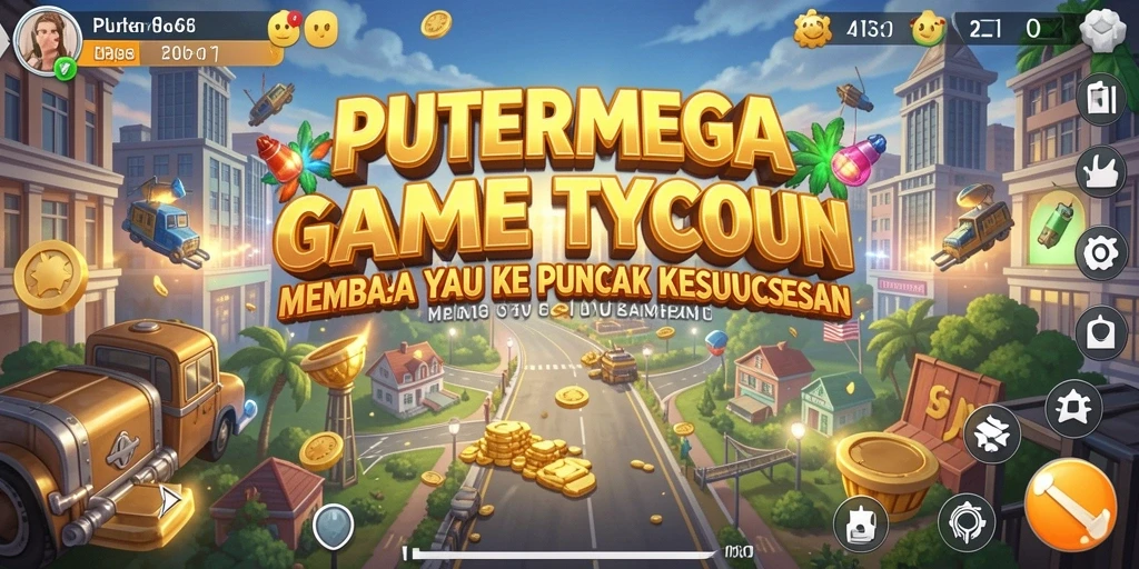 Tampilan nyata dari gameplay PUTERMEGA dengan interaksi bisnis yang dinamis.
