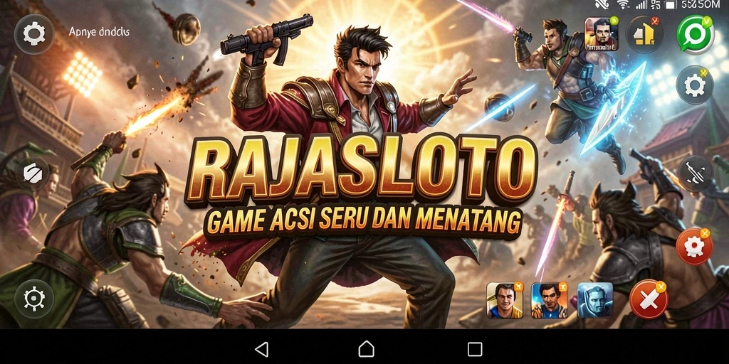 Tampilan gameplay RAJASLOTO yang penuh aksi dan dinamis.