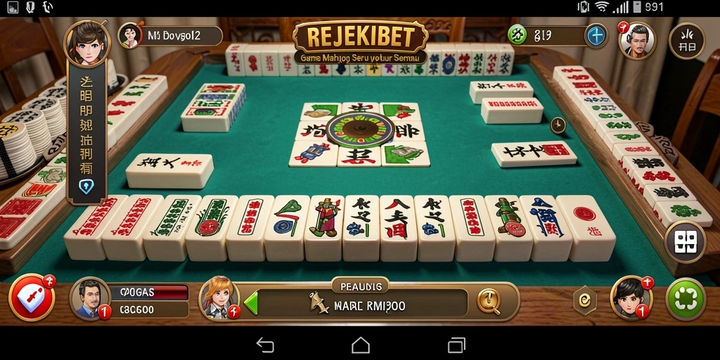 Screenshot gameplay REJEKIBET menunjukkan aksi seru dalam permainan Mahjong.