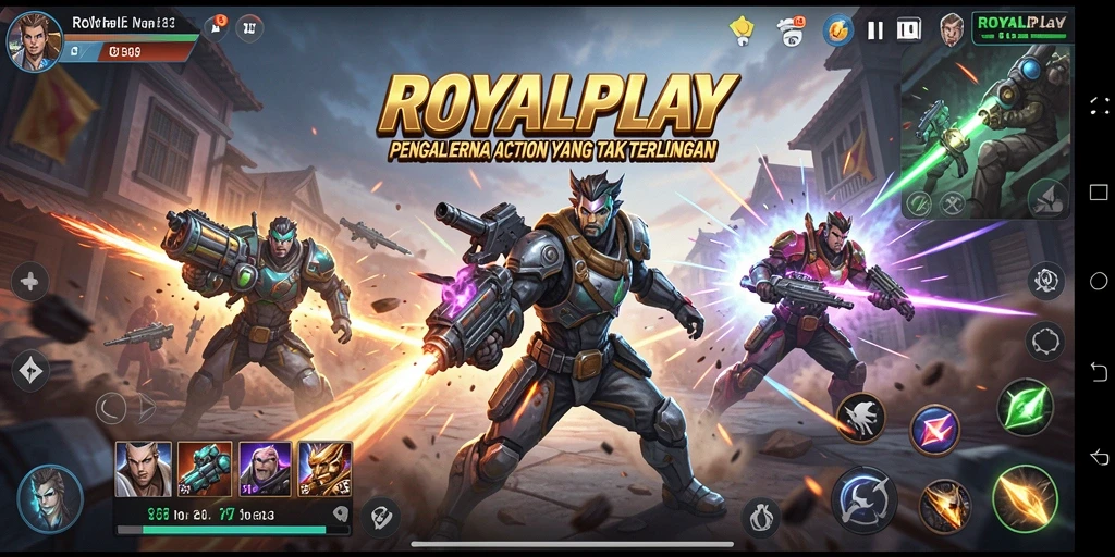 Screenshot menampilkan aksi intens dalam gameplay ROYALPLAY.