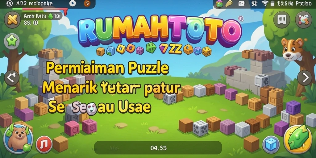 TampilanGameplay RUMAHTOTO yang menarik dan penuh warna.