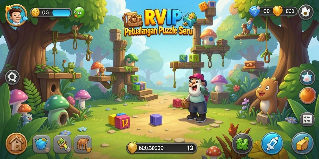 Tampilan gameplay <strong>RVIP</strong> yang menarik dengan berbagai teka-teki menantang.