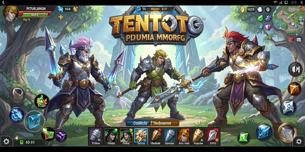 Tangkapan layar permainan TENTOTO menampilkan aksi seru dalam MMORPG.