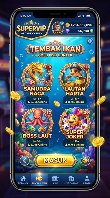Tampilan antarmuka supervip yang modern dan menawan.